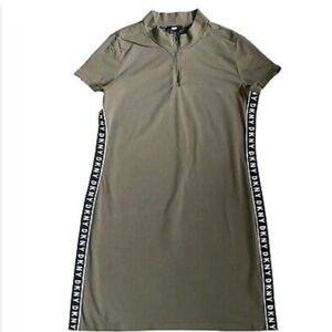 NWOT - DKNY Sport Side Logo Tee Shirt Mini Dress/Olive Green/Medium